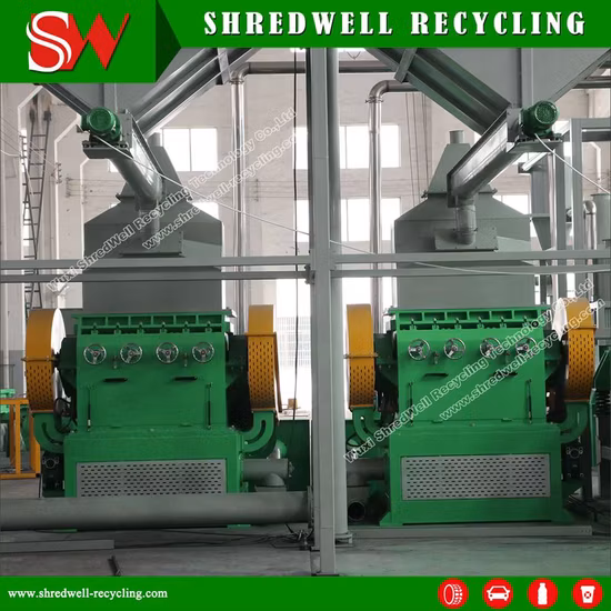 90kw Residuos/Usados/Máquina de reciclaje de neumáticos de desecho para hacer gránulos de caucho